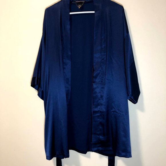 Victoria's Secret Navy Blue Silky Robe - Picture 1 of 3